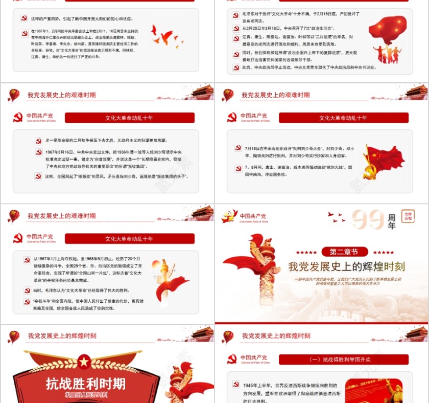中国共产党光辉历程建党99周年纪念PPT第5张