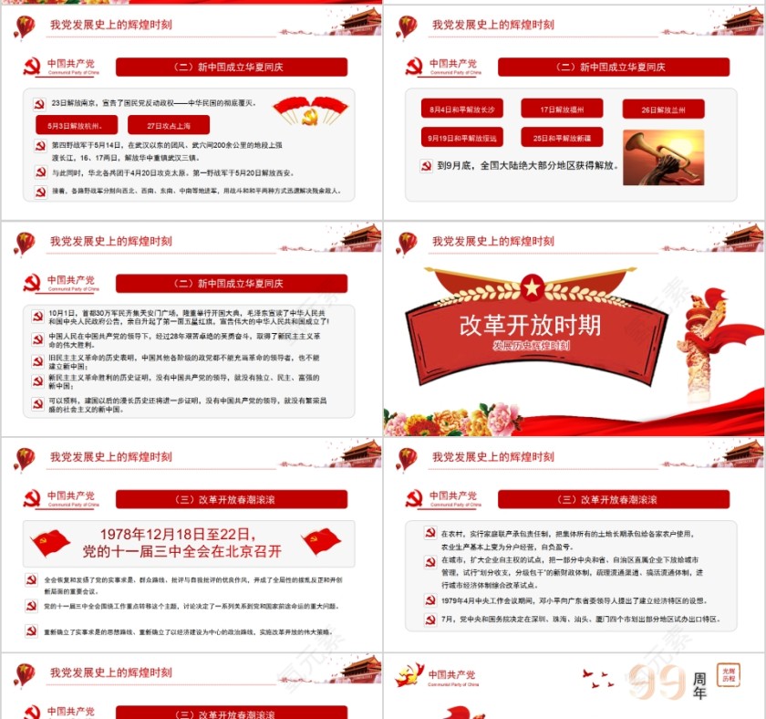 中国共产党光辉历程建党99周年纪念PPT第7张