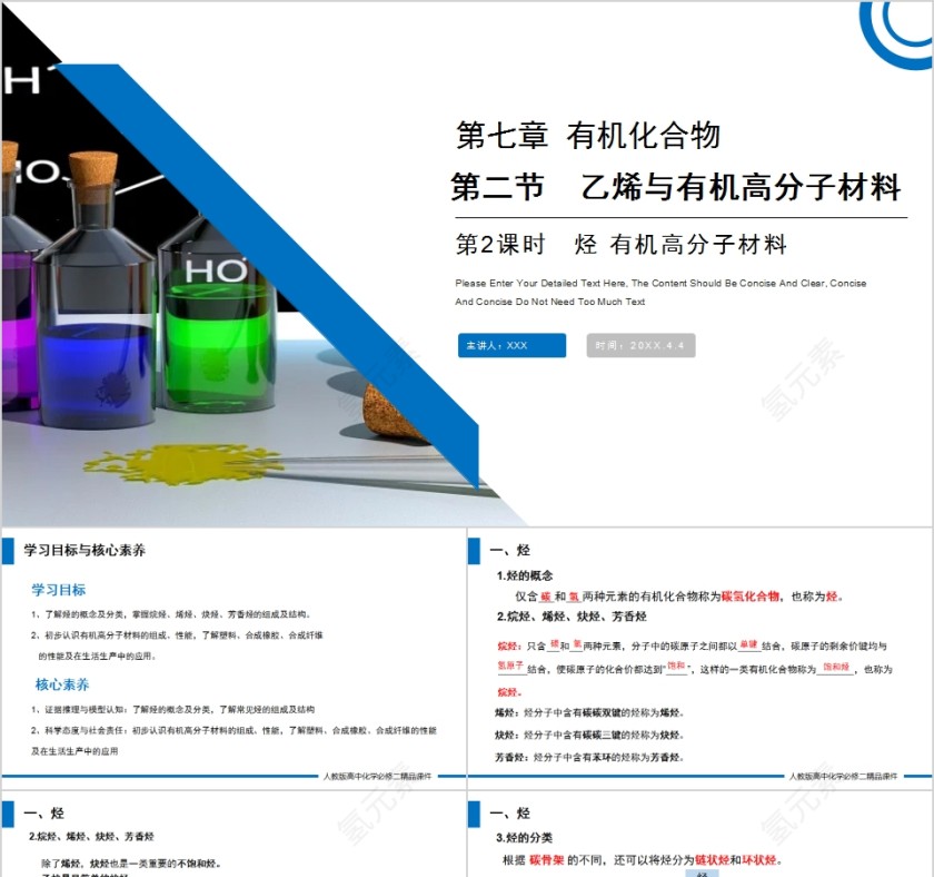 《乙烯与有机高分子材料》人教版高一化学PPT课件第1张