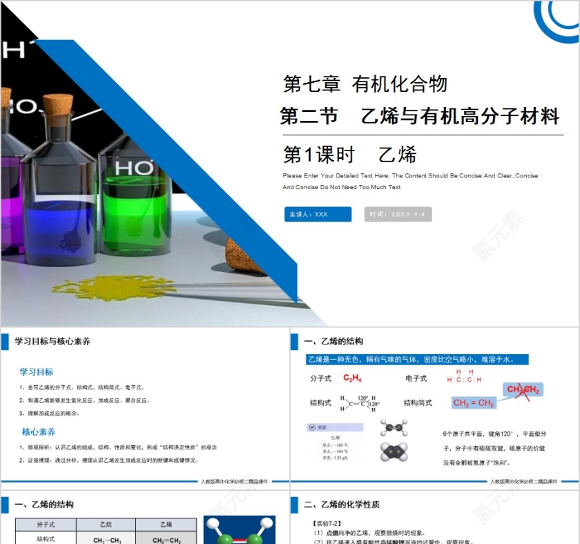 《乙烯与有机高分子材料》人教版高一化学PPT课件第1张