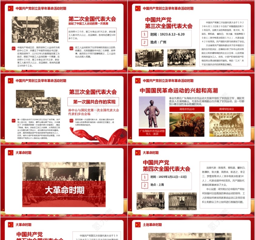 红色大气中国风热烈庆祝中国共产党成立99周年PPT第4张