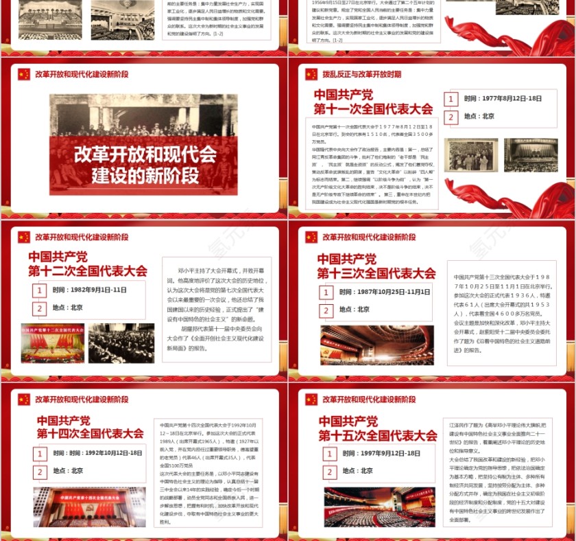 红色大气中国风热烈庆祝中国共产党成立99周年PPT第6张