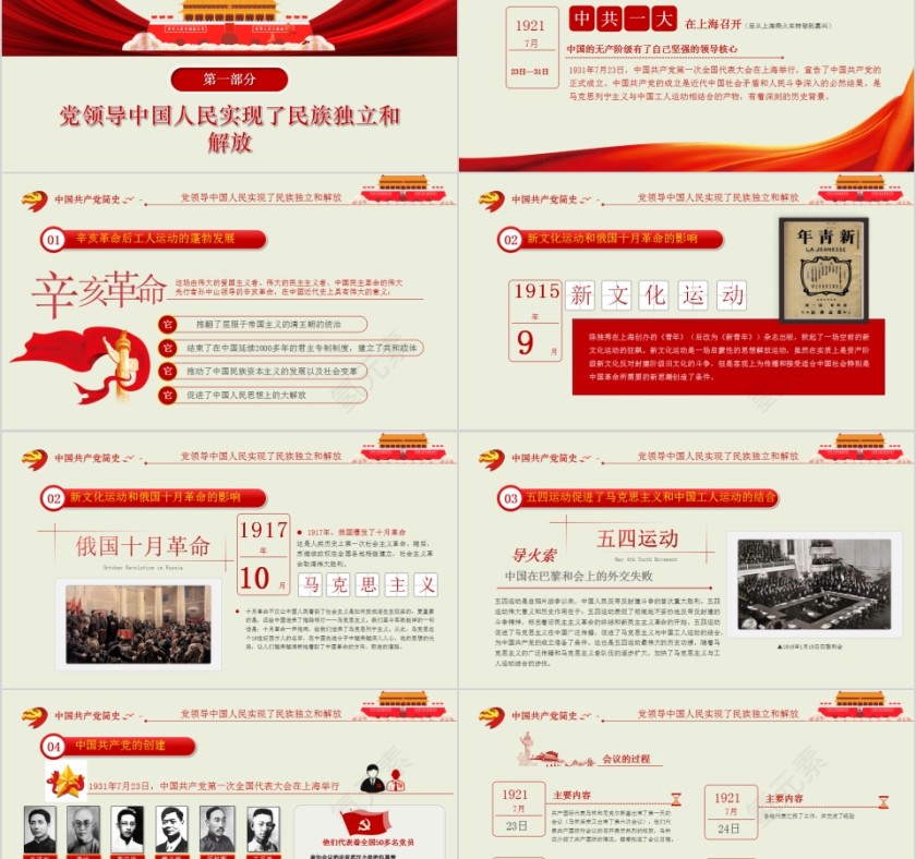 最新党课中国共产党简史授课辅导七一建党节PPT第2张