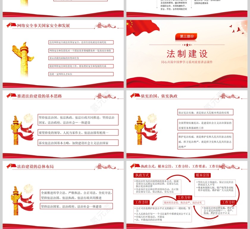 红色党政风同心共筑中国梦PPT模板第4张