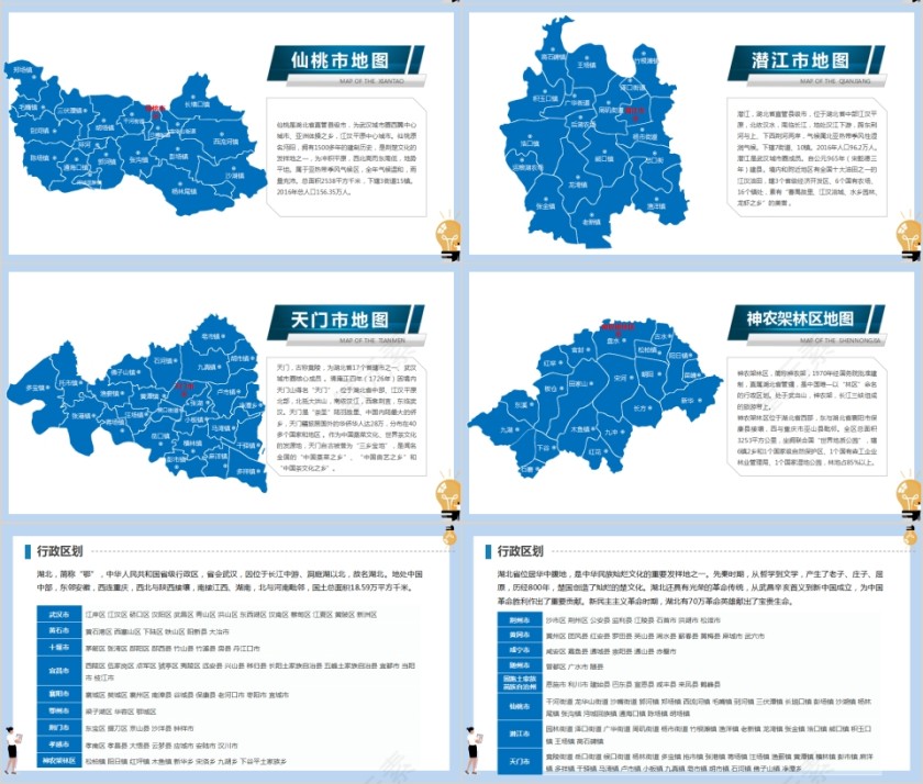 省级行政区地图湖北省地图PPT第4张