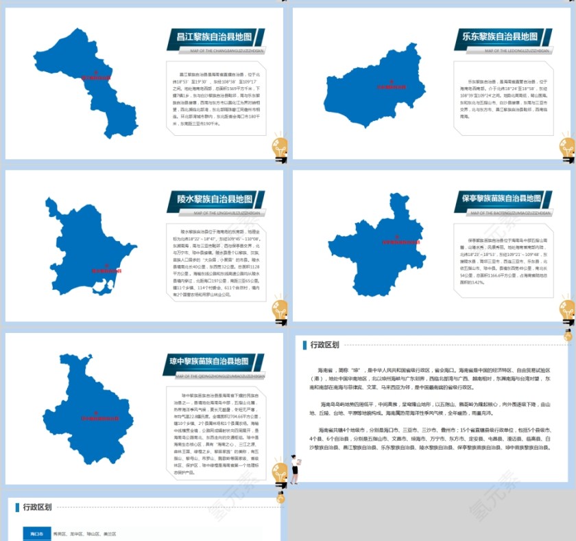 省级行政区地图海南省地图PPT第4张