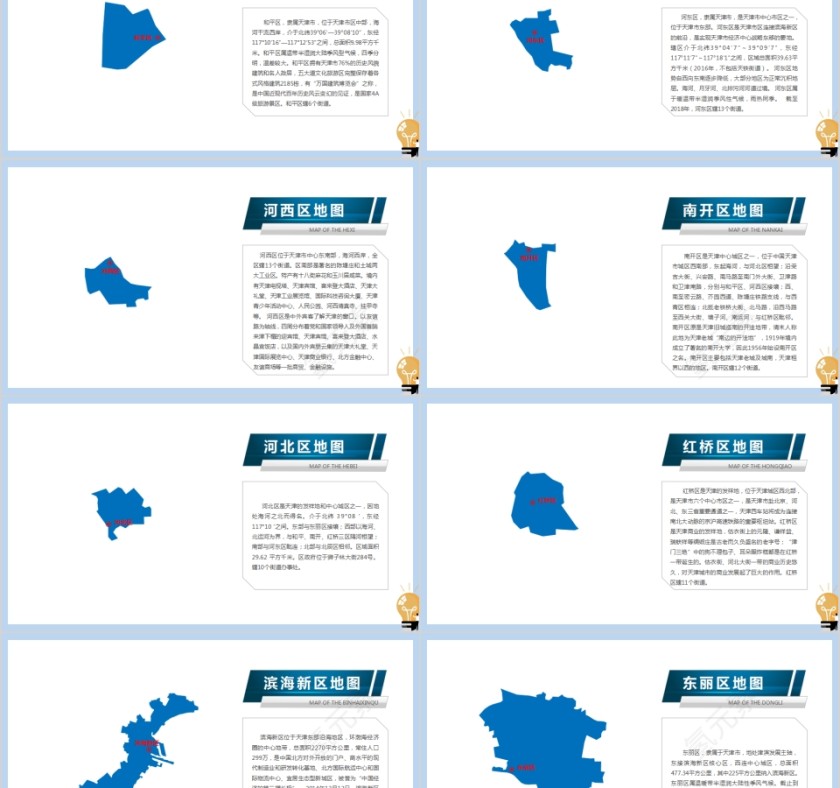 省级行政区地图天津市地图PPT第2张