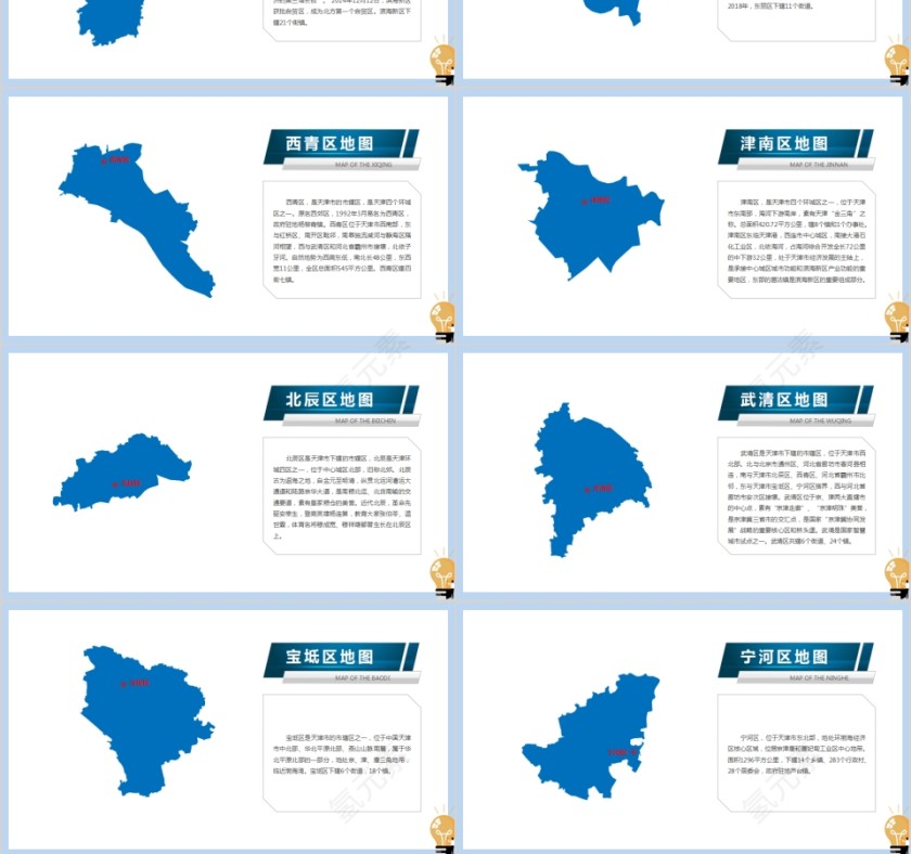 省级行政区地图天津市地图PPT第3张
