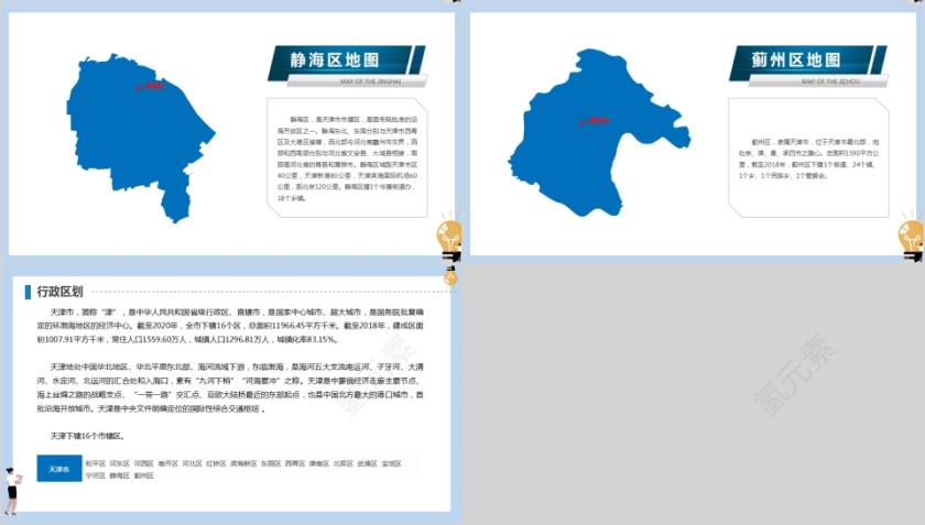 省级行政区地图天津市地图PPT第4张