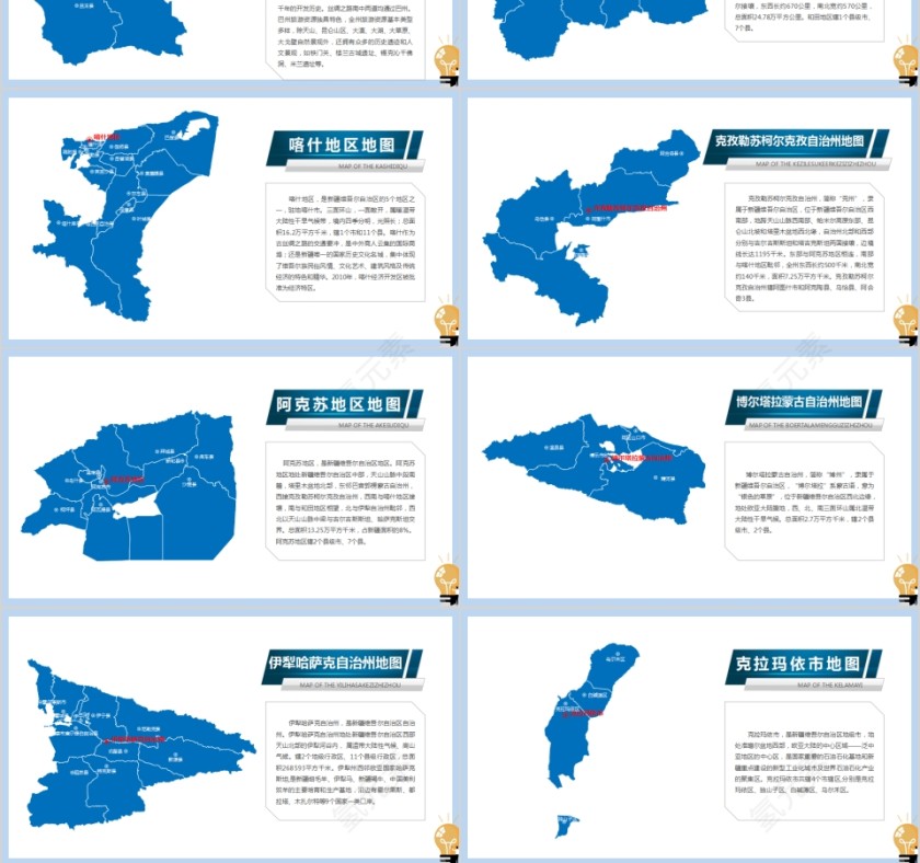省级行政区地图新疆维吾尔自治区地图PPT第3张