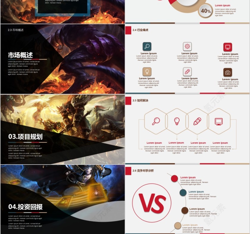 LOL英雄联盟游戏电竞游戏培训PPT模板第3张