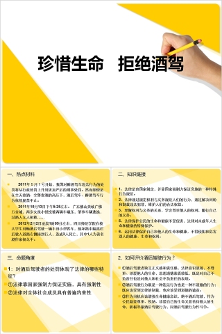 珍惜生命拒绝酒驾PPT模板