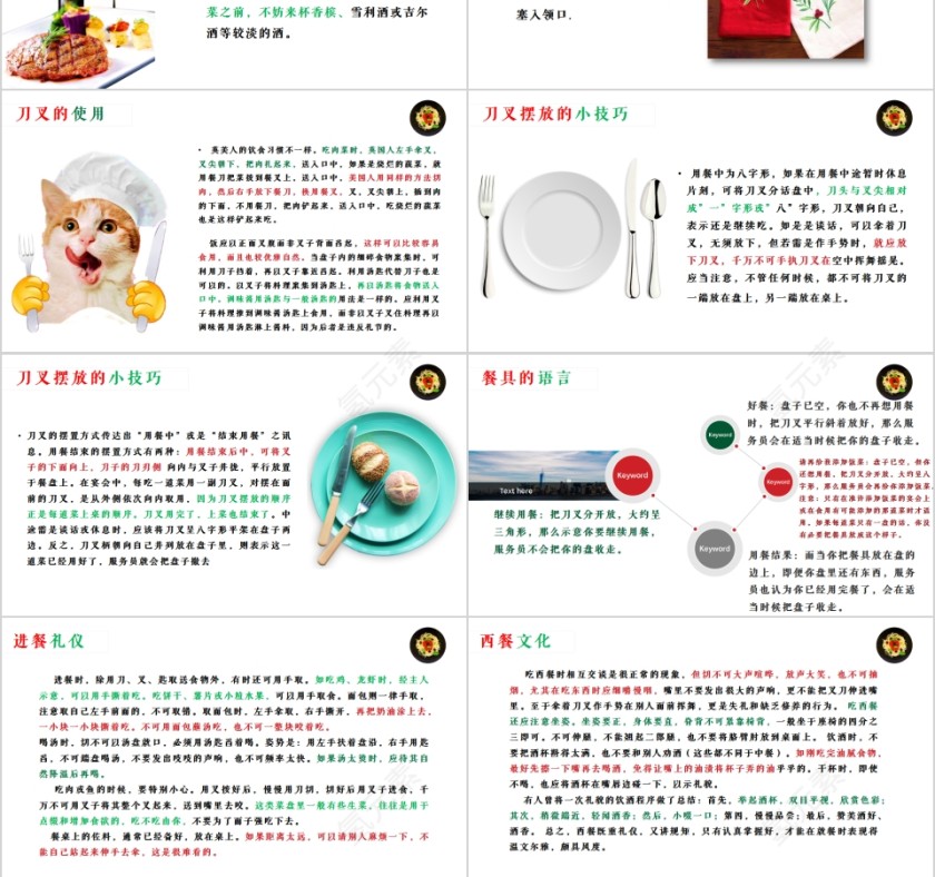简约商务西餐文化与礼仪餐桌礼仪PPT第3张