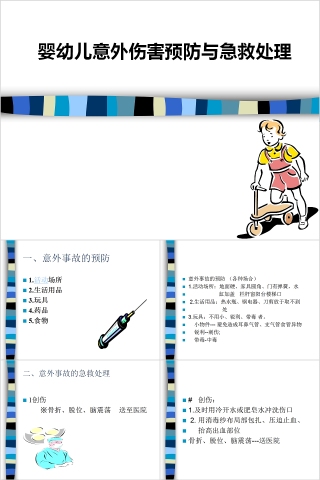 婴幼儿意外伤害预防与急救处理PPT模板