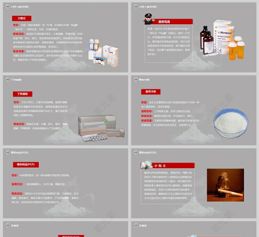 远离毒品禁毒知识宣传教育PPT模版第5张