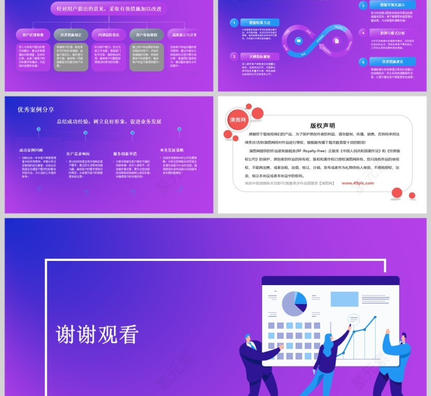 蓝紫色采购部年终工作总结PPT模板第6张