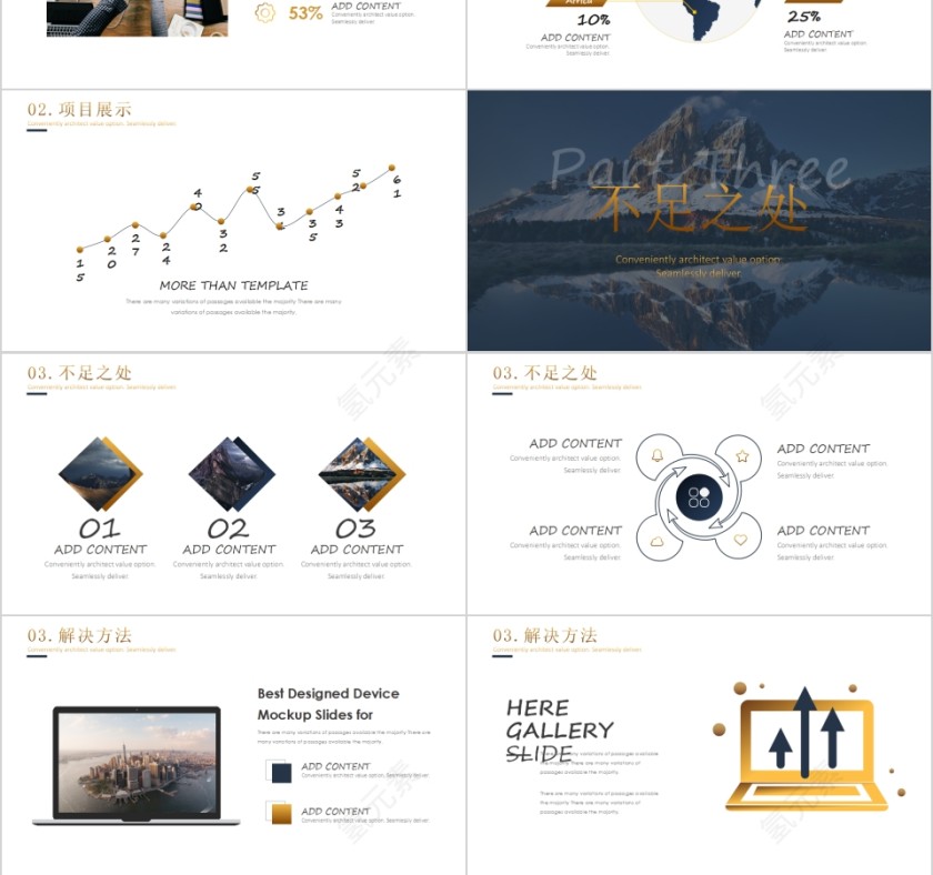 商务大气导游述职报告PPT模板第3张