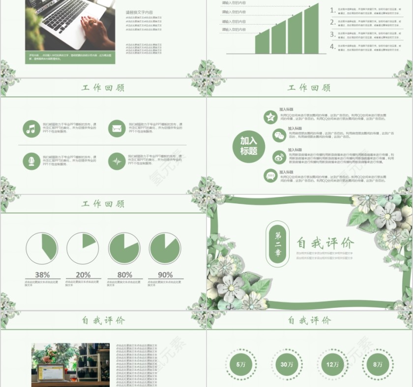绿色清新简约导游述职报告PPT模板第2张