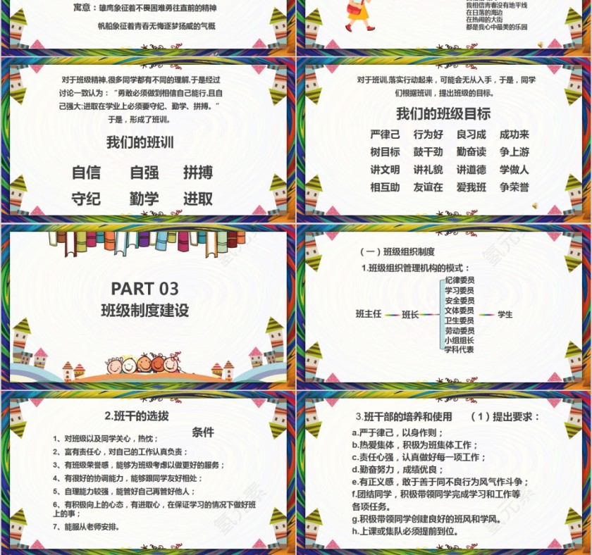 简约清新班级文化建设展示PPT模板第3张