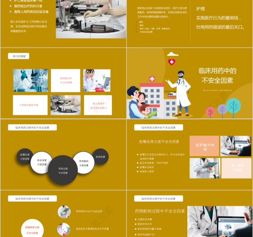 简约护理用药安全管理PPT模板第2张