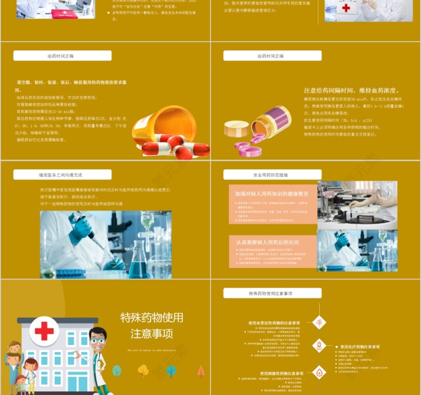 简约护理用药安全管理PPT模板第6张