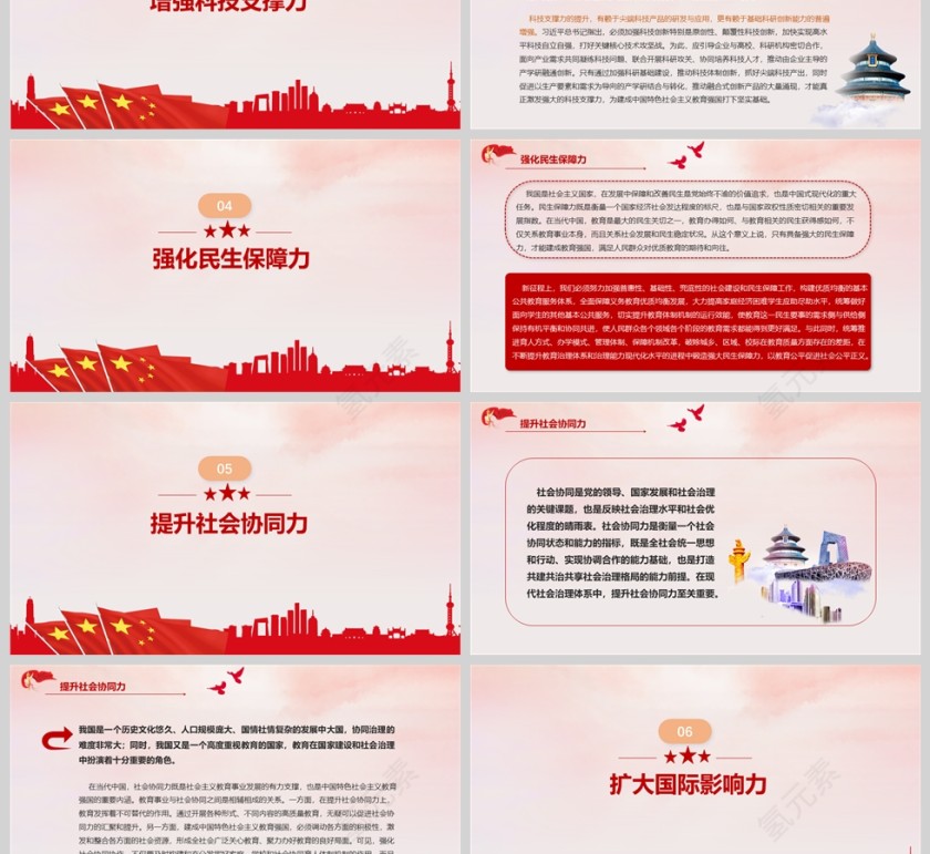党政风汇聚建成教育强国的磅礴力量党课PPT模版第3张