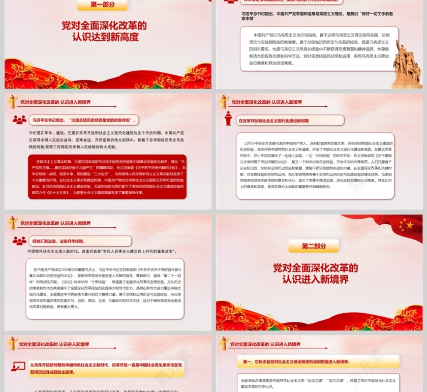 党政风《总结和运用全面深化改革宝贵经验的重大意义》党员学习党课PPT模版第2张