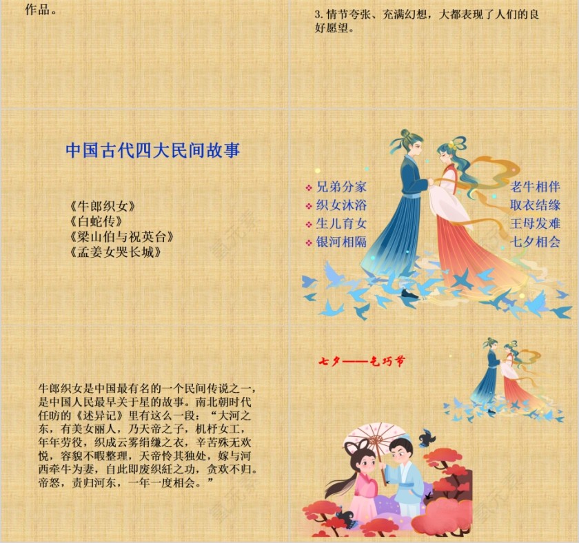 中国古代民间故事教育课件PPT模板第2张