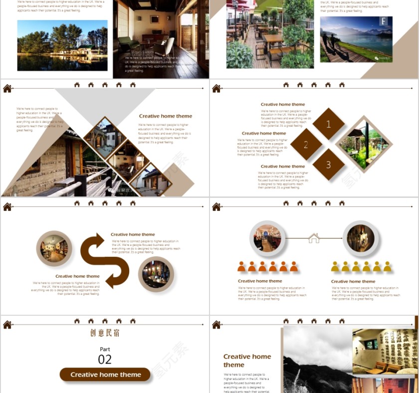 简约创意民宿主题动态模板第2张