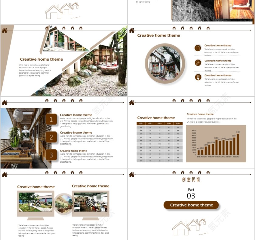 简约创意民宿主题动态模板第3张