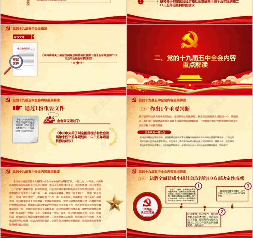 十九届五中全会公报深入学习贯彻落实十九届五中全会精神PPT第3张