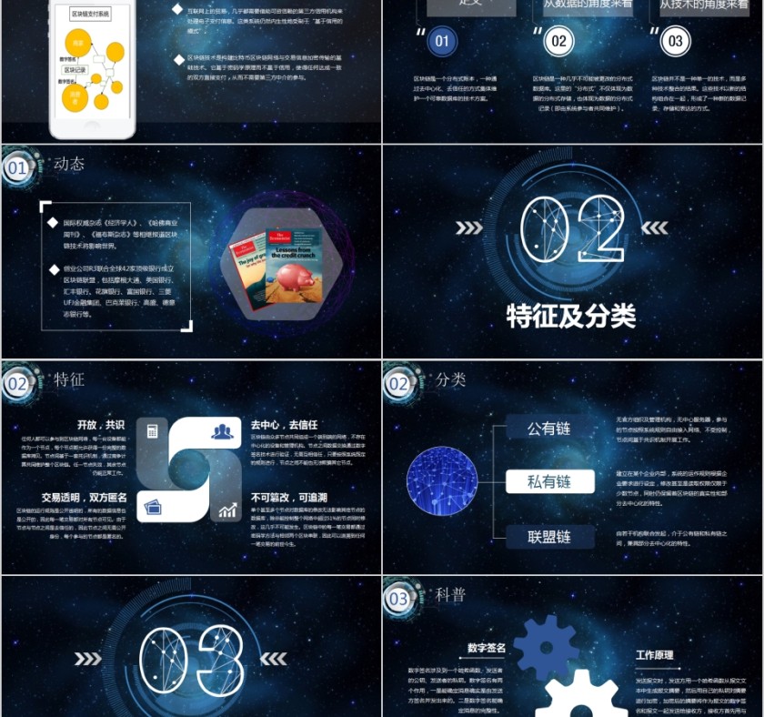 高端科技区块链介绍PPT模板第2张