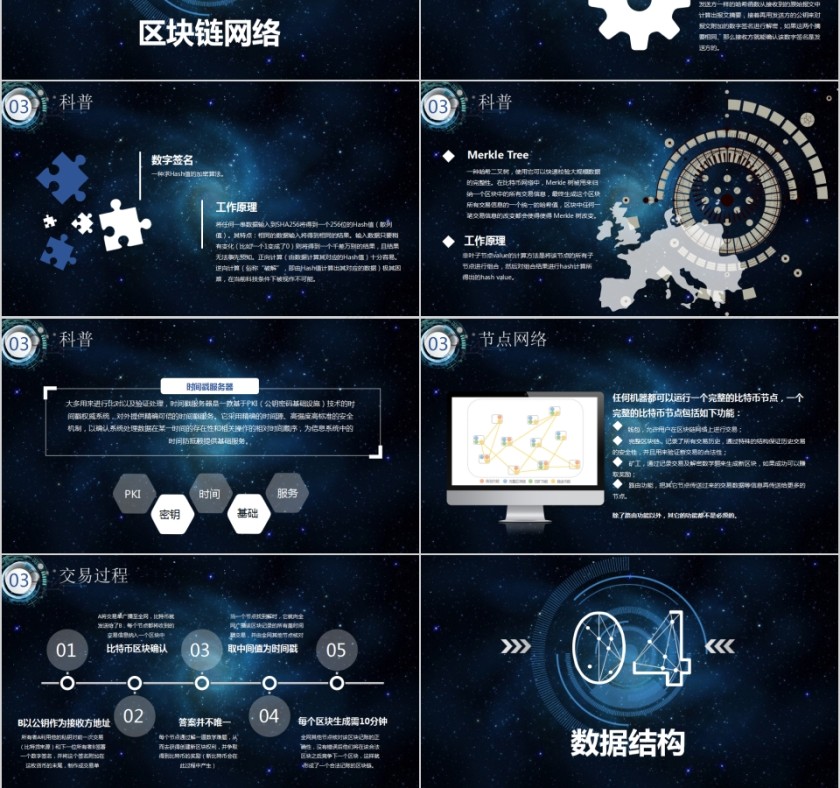 高端科技区块链介绍PPT模板第3张