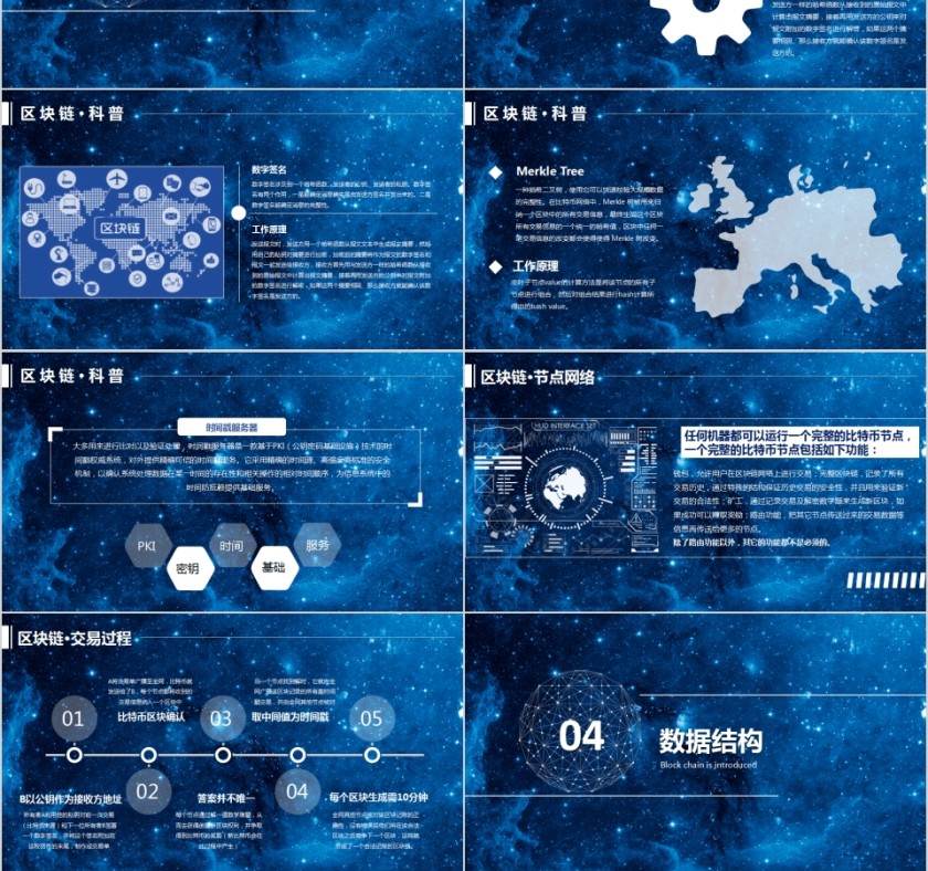 质感科技风区块链介绍PPT第3张