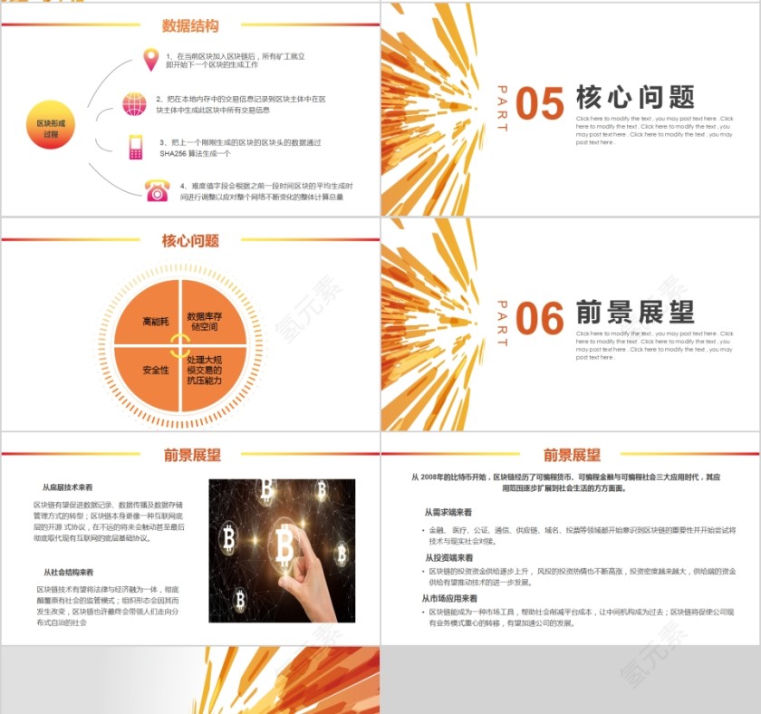 简约清新互联网区块链介绍PPT模板第4张