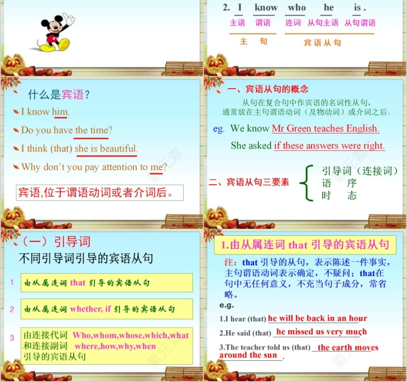 简约清新宾语从句巧学妙记PPT模板第2张