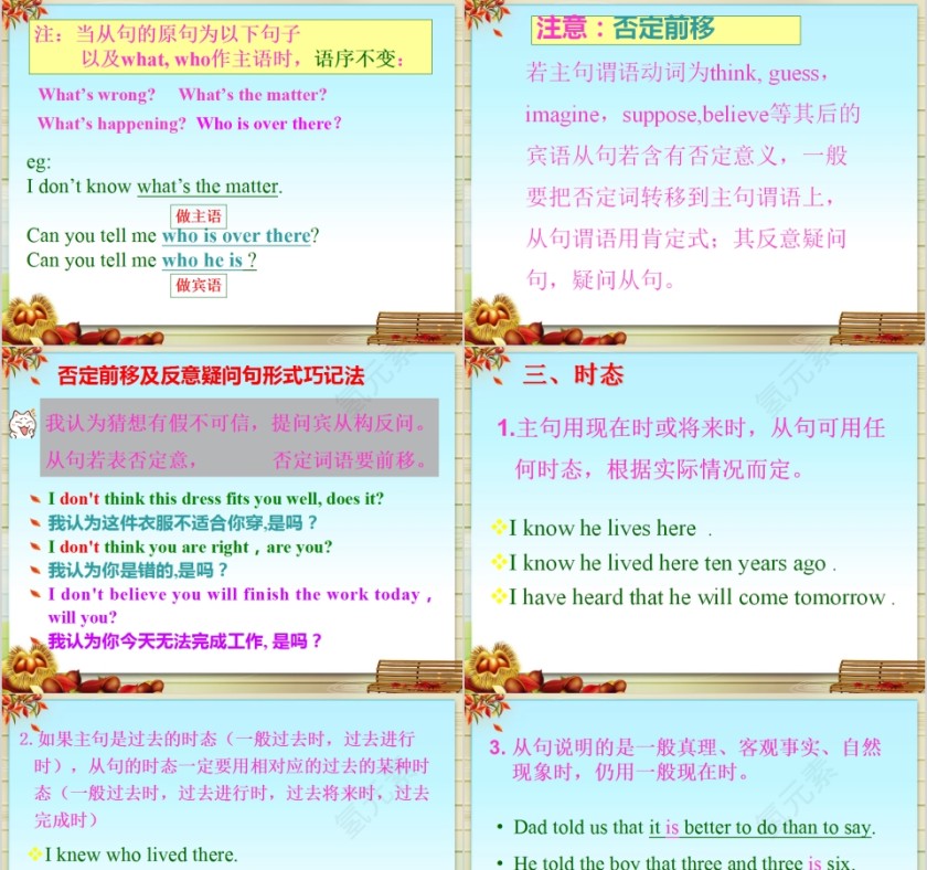 简约清新宾语从句巧学妙记PPT模板第5张