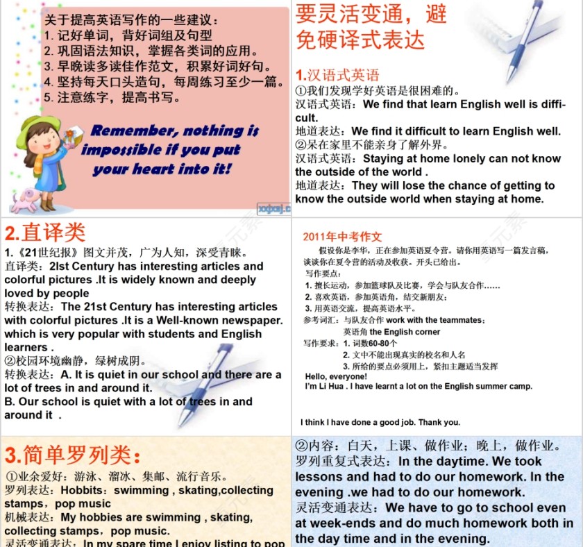 书面表达专项复习英语教学课件第5张