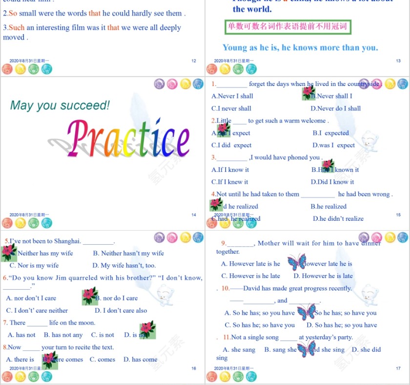 倒装句省略句英语语法学习课件PPT第4张