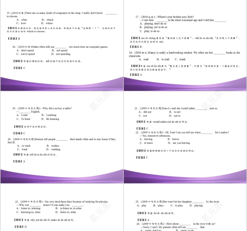 非谓语动词英语语法学习课件PPT第9张