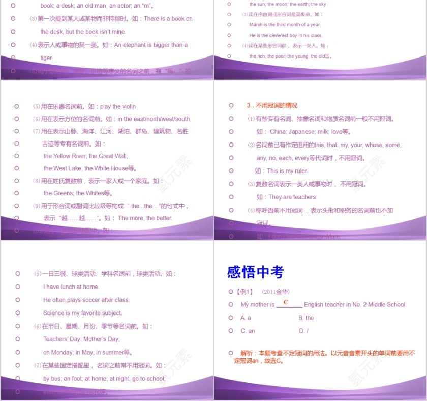 冠词英语语法学习课件PPT第2张