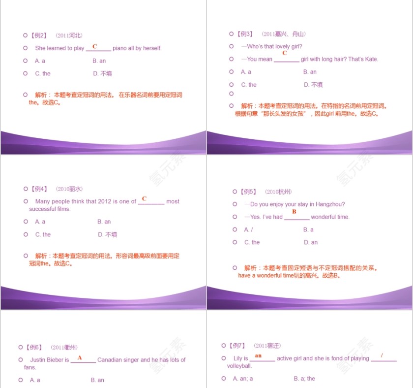 冠词英语语法学习课件PPT第3张