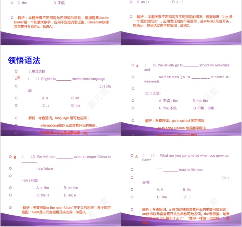 冠词英语语法学习课件PPT第4张