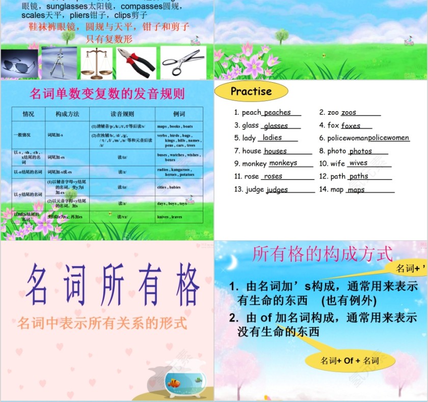 初中英语语法名词PPT模板第4张