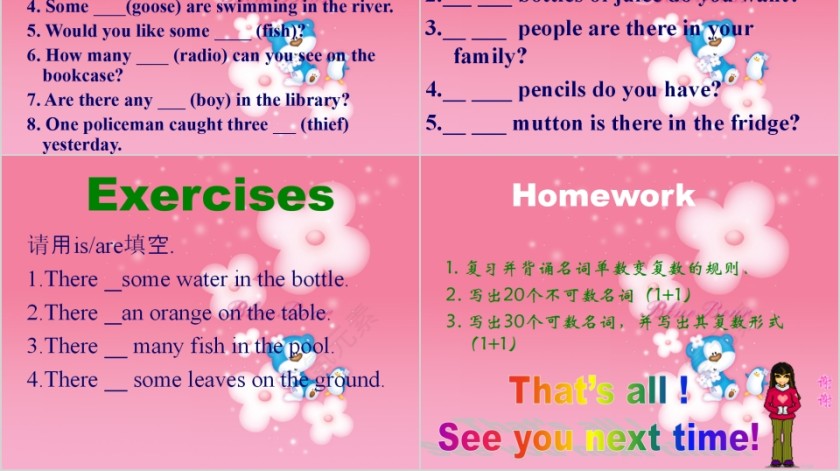 初中英语语法名词PPT模板第6张