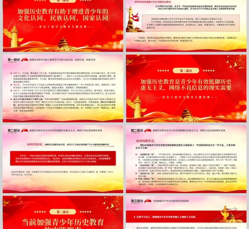 红色党政风加强青少年历史教育的理论思考PPT模板第2张