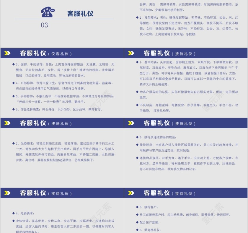 简约商务物业客服培训PPT模板第5张