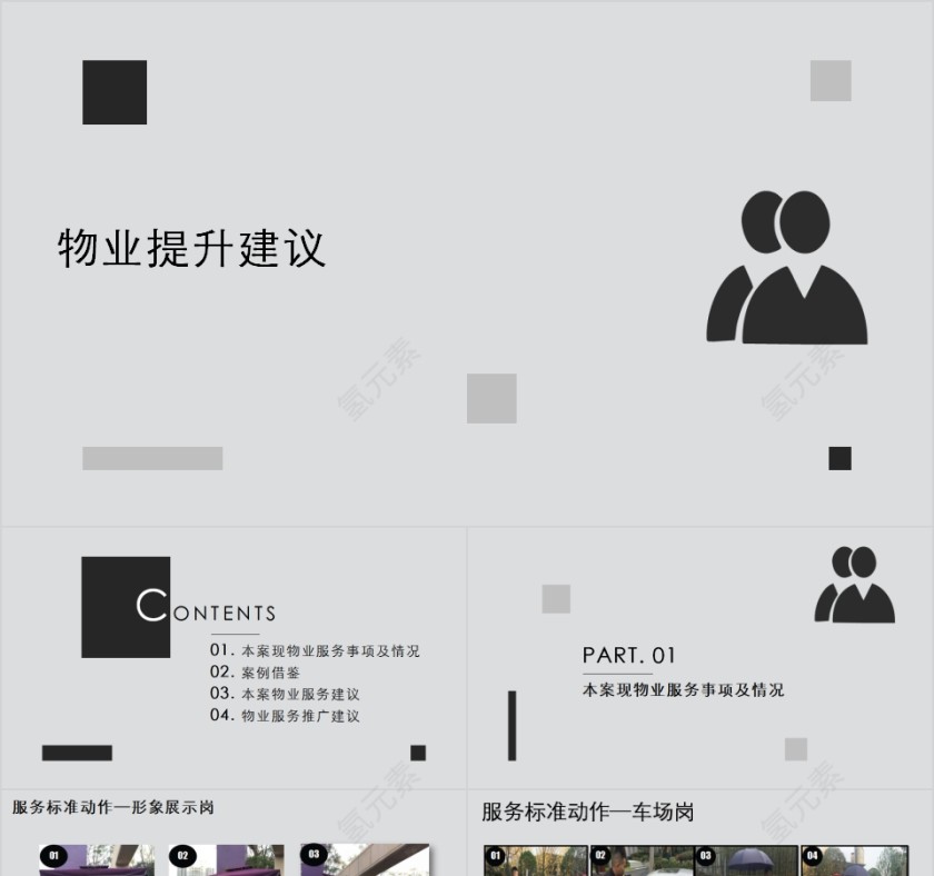 物业品质提升物业提升建议PPT模板第1张