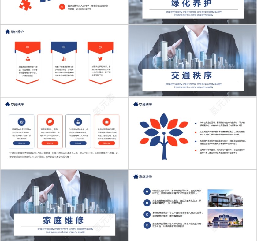 金牌物业物业品质提升方案PPT模板第3张