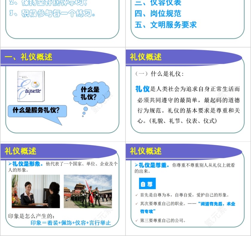 物业人员服务礼仪培训PPT模板第2张